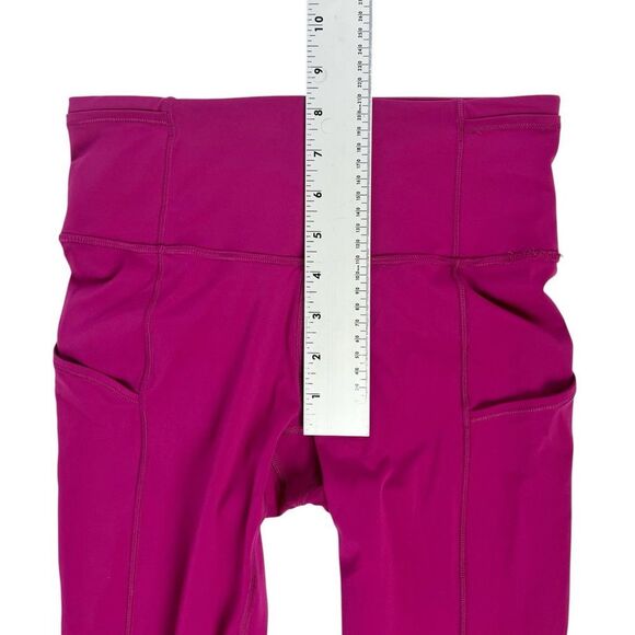 Lululemon Fast and Free High Rise Crop Leggings Nulux 23” Wild Berry Pink Size 4 - Picture 9 of 10